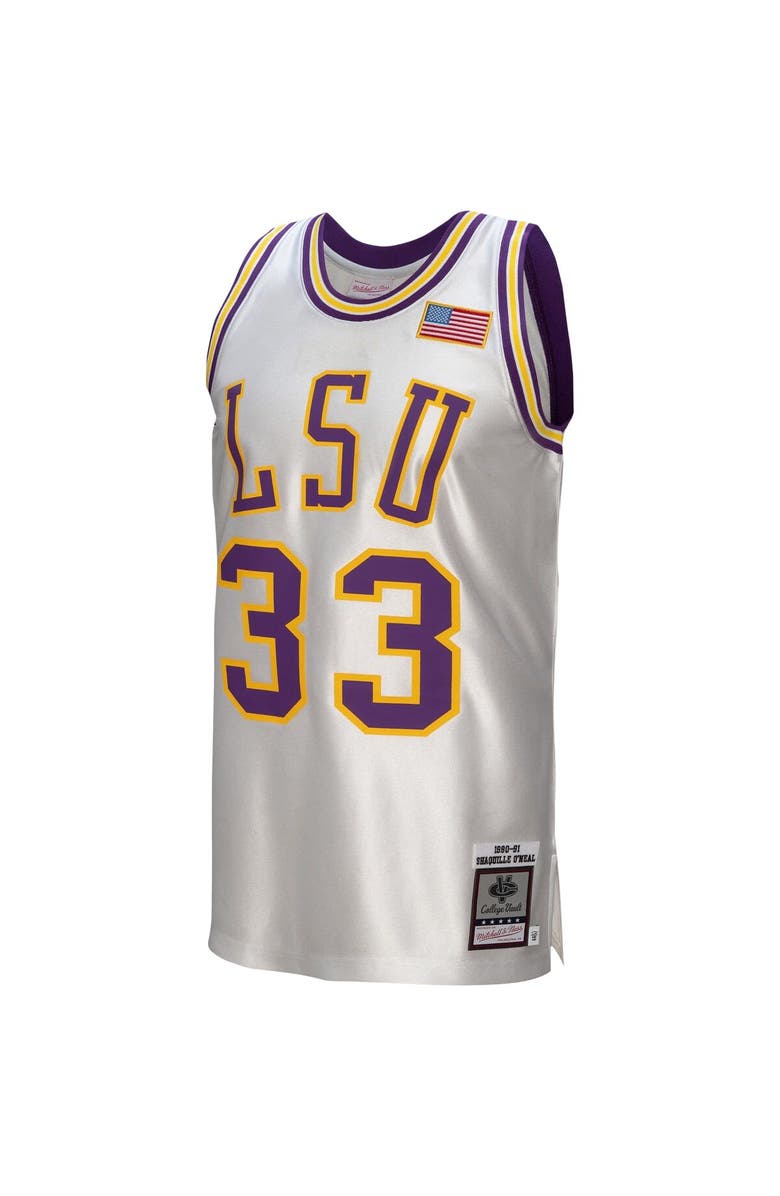 Mitchell & Ness Men's Mitchell & Ness Shaquille O'Neal White LSU Tigers College Vault 1990/91 Authentic Jersey, Alternate, color, 