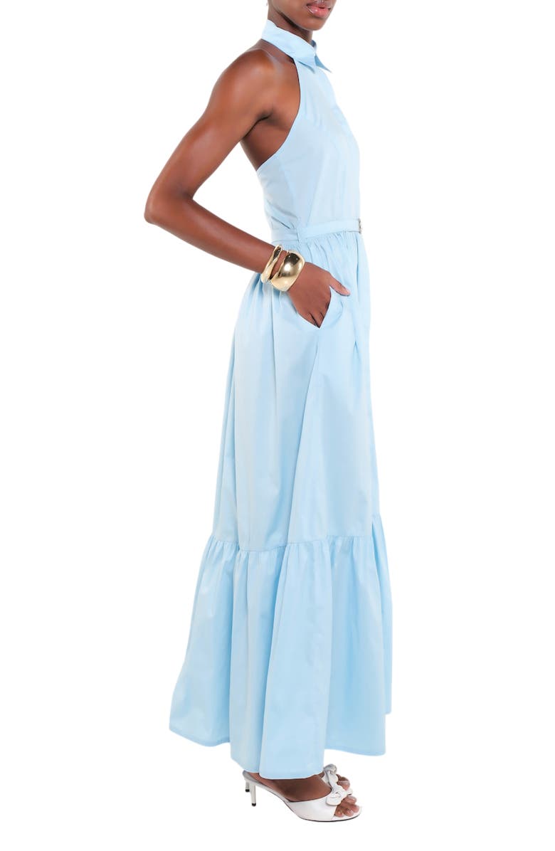 The Lulo Project The Horizon Belted Ruffle Hem Sleeveless Maxi Dress, Alternate, color, 