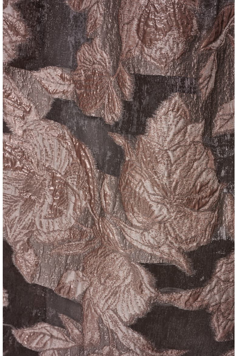 Metallic Floral Jacquard Gown, Alternate, color, SNOW PETAL