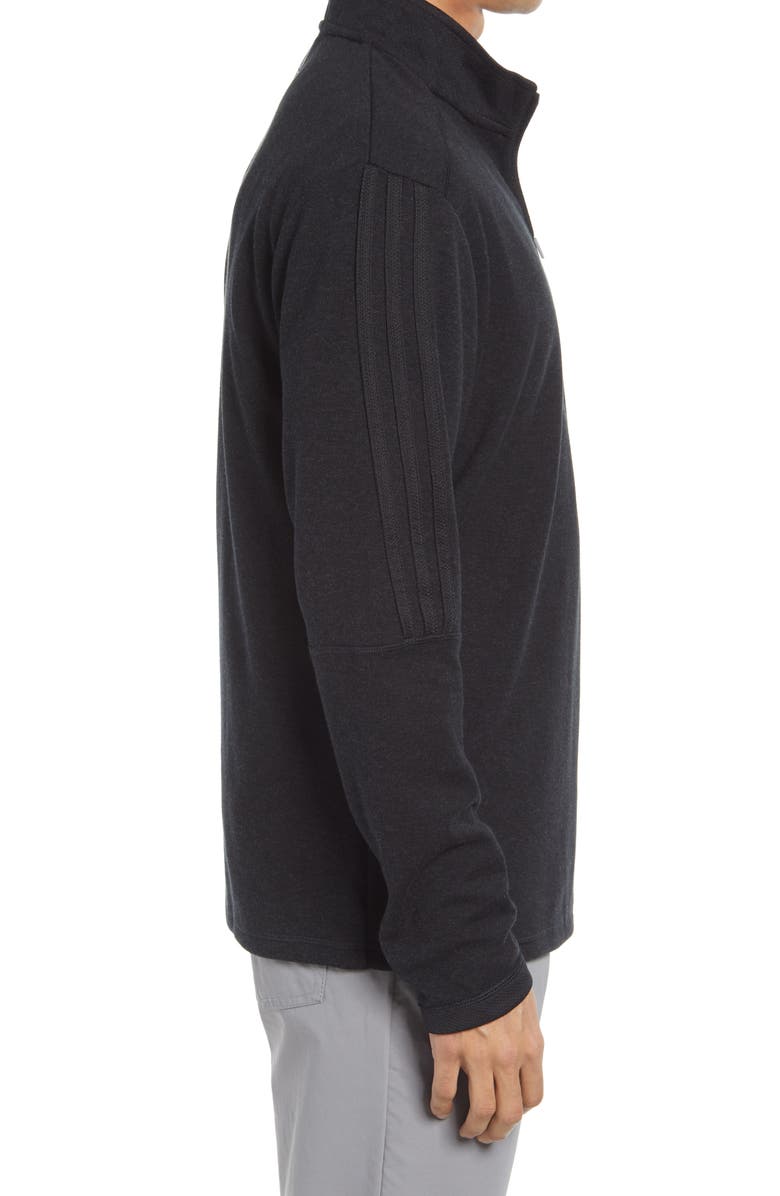 adidas Golf 3-Stripes Quarter Zip Performance Pullover, Alternate, color, 