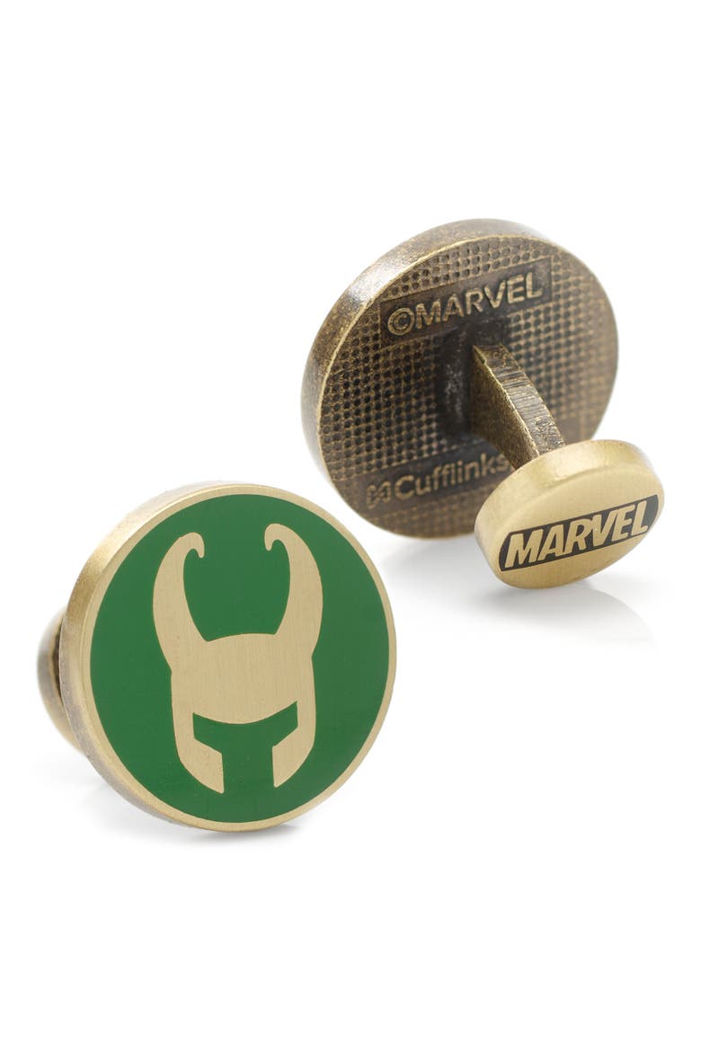 Loki Cuff Links, Alternate, color, GOLD