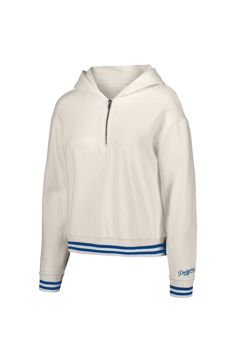 LUSSO Women's Lusso  White Los Angeles Dodgers Magnolia Tri-Blend Quarter-Zip Hoodie, Alternate, color, 