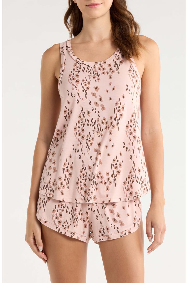 Good Times Short Pajamas, Main, color, BEIGE LEOPARD