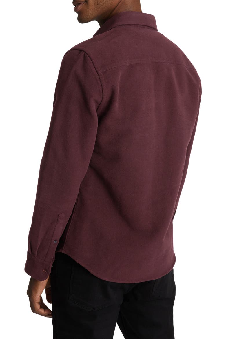 Miami Flannel Button-Up Shirt Jacket, Alternate, color, BORDEAUX