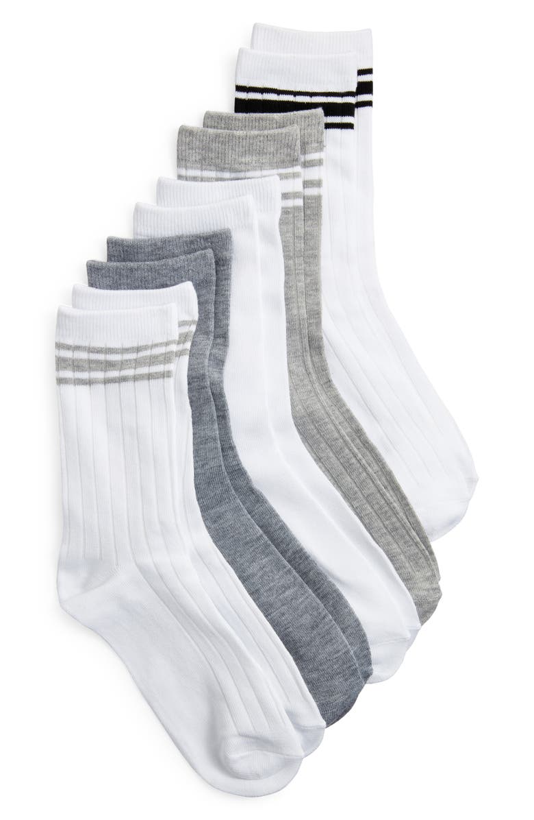 NORDSTROM RACK Varsity Stripe Assorted 5-Pack Crew Socks, Main, color,