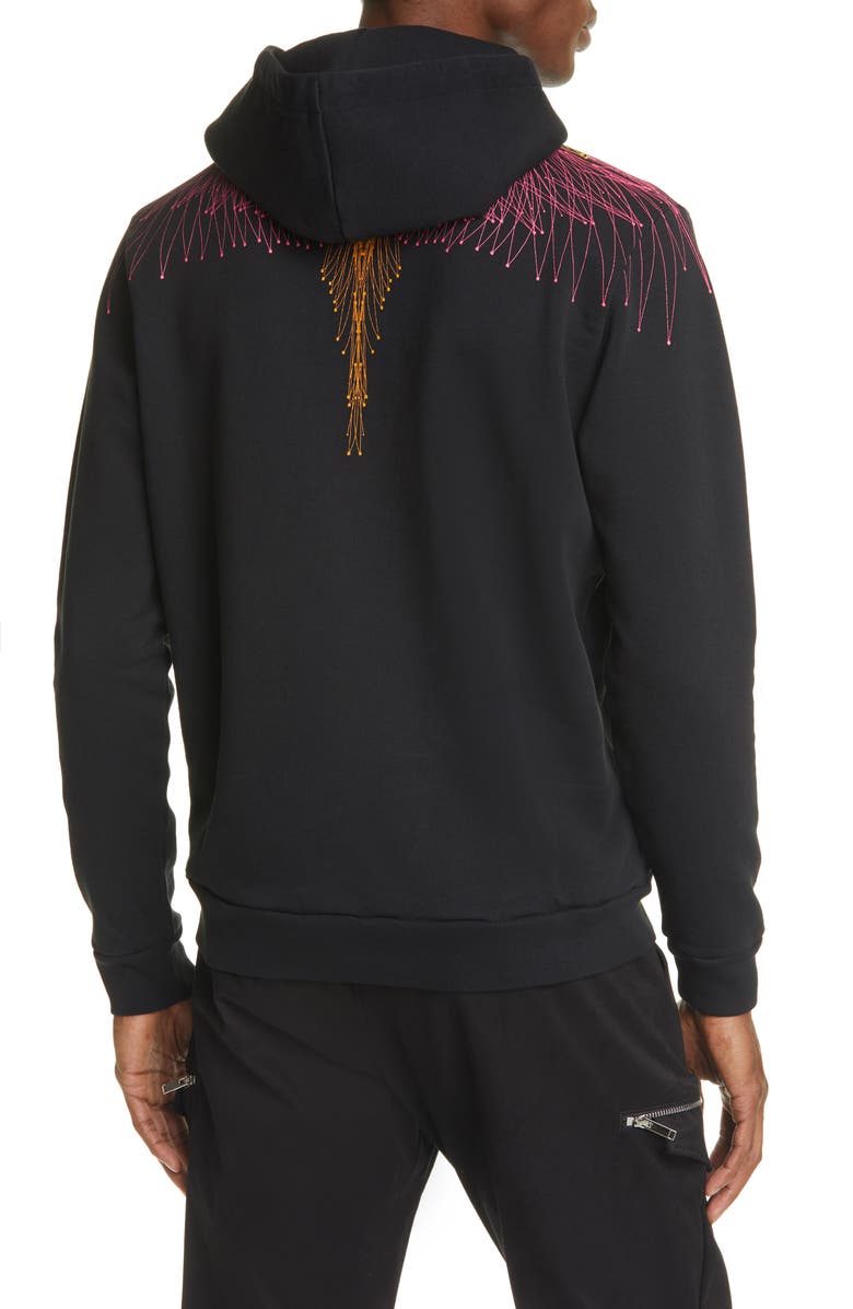 Marcelo Burlon Bézier Wings Graphic Cotton Hoodie, Alternate, color, 