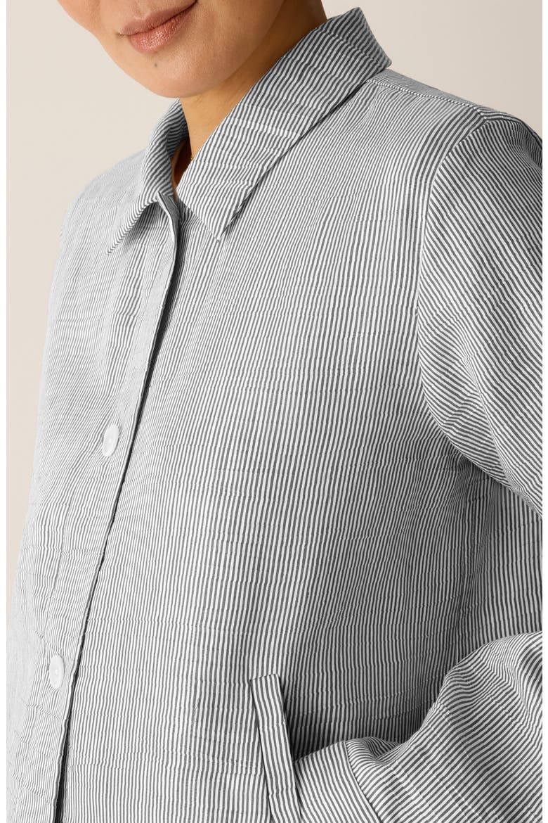 Classic Collar Linen Blend A-Line Jacket, Alternate, color, WREN