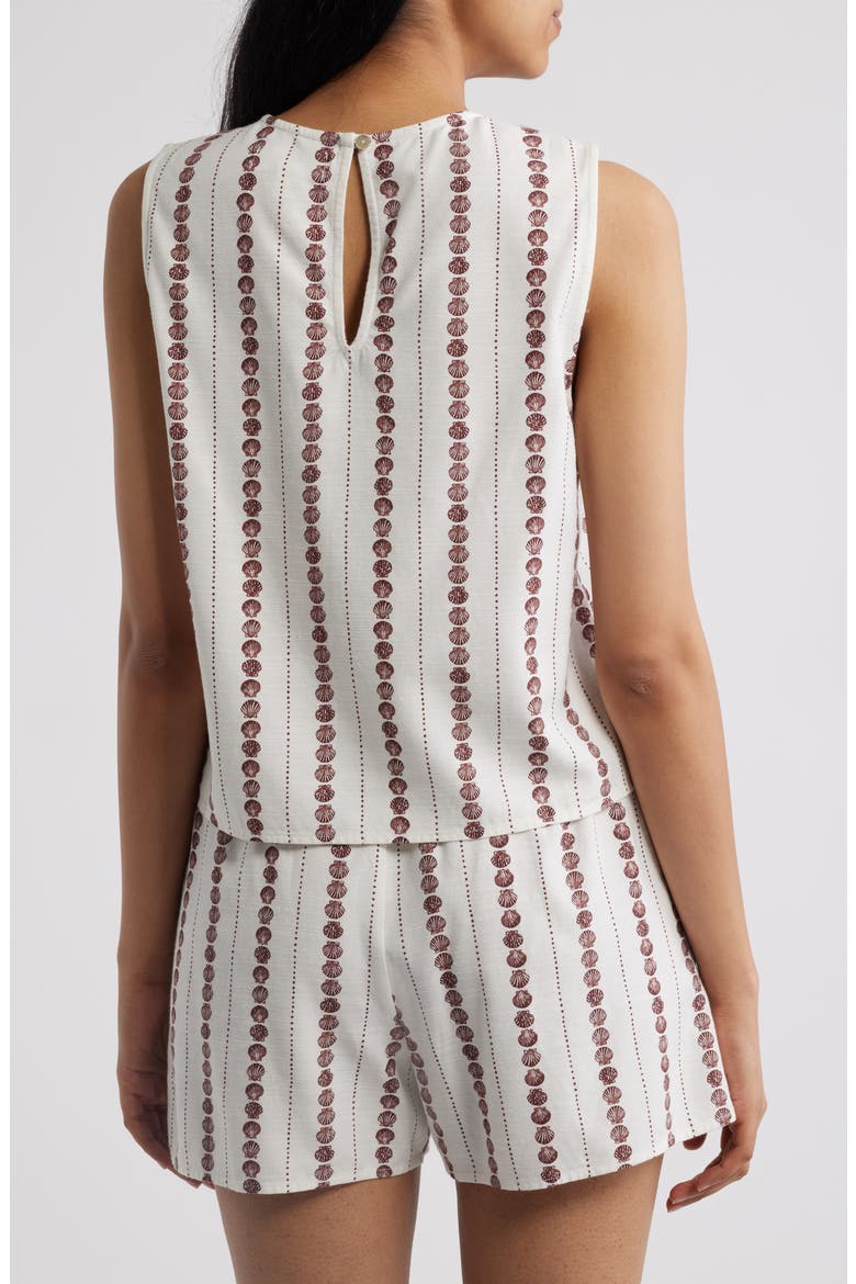 Sleeveless Keyhole Top, Alternate, color, SEASHELL STRIPE