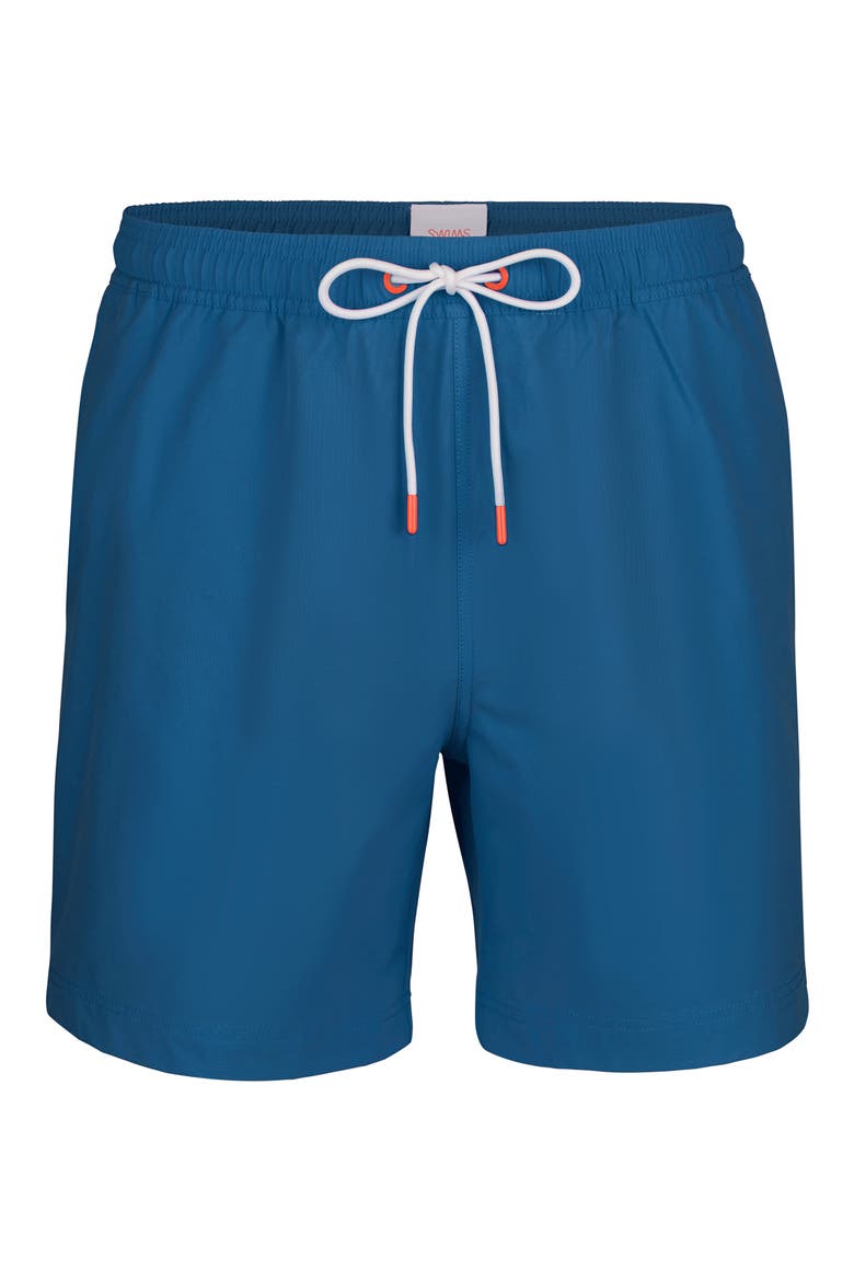 Naxos Solid Swim Trunks, Main, color, TIDAL BLUE
