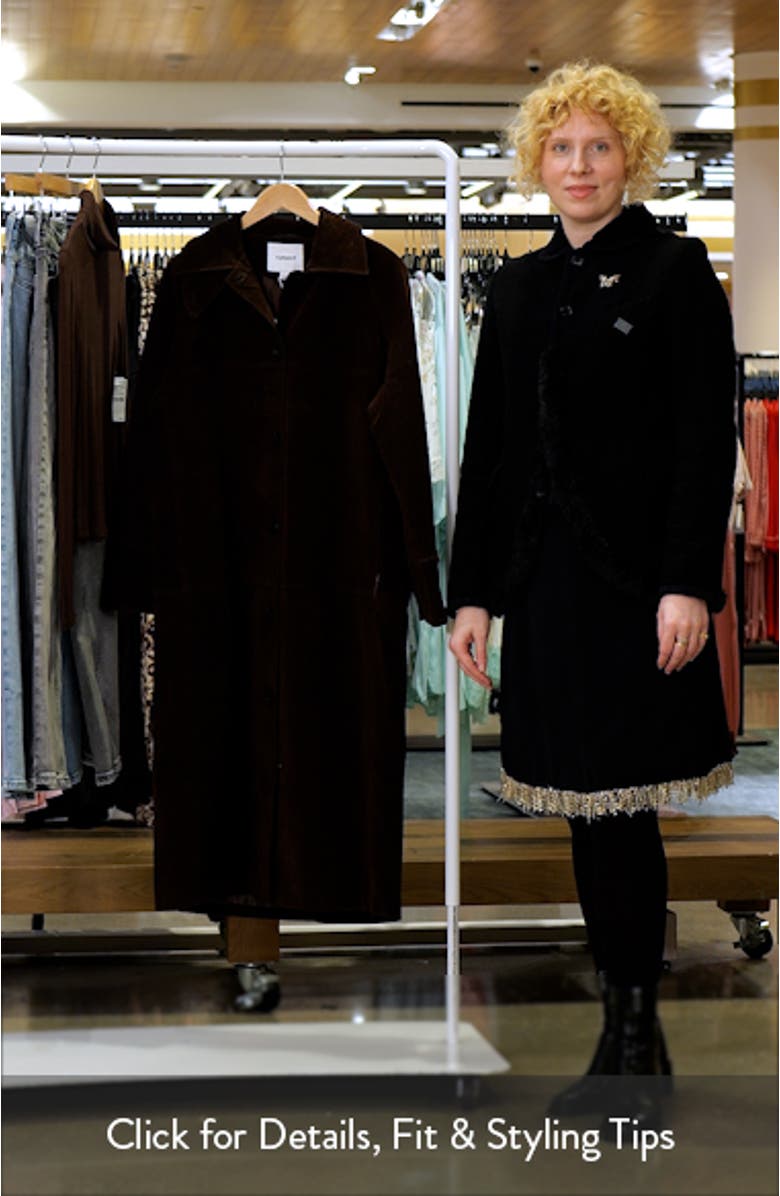 Long Faux Suede Car Coat, sales video thumbnail