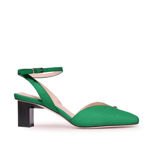 Tiannia Barnes Hope Ankle Strap Heels - Low, Main, color, Green
