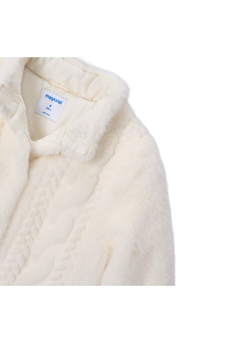 Cable-Knit Faux Fur Coat, Alternate, color, White