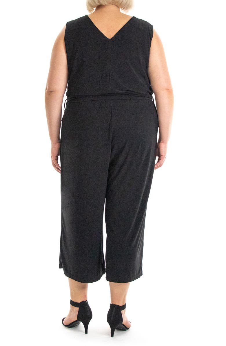 Nina Leonard V-Neck Sleeveless Crop Jumpsuit, Alternate, color,
