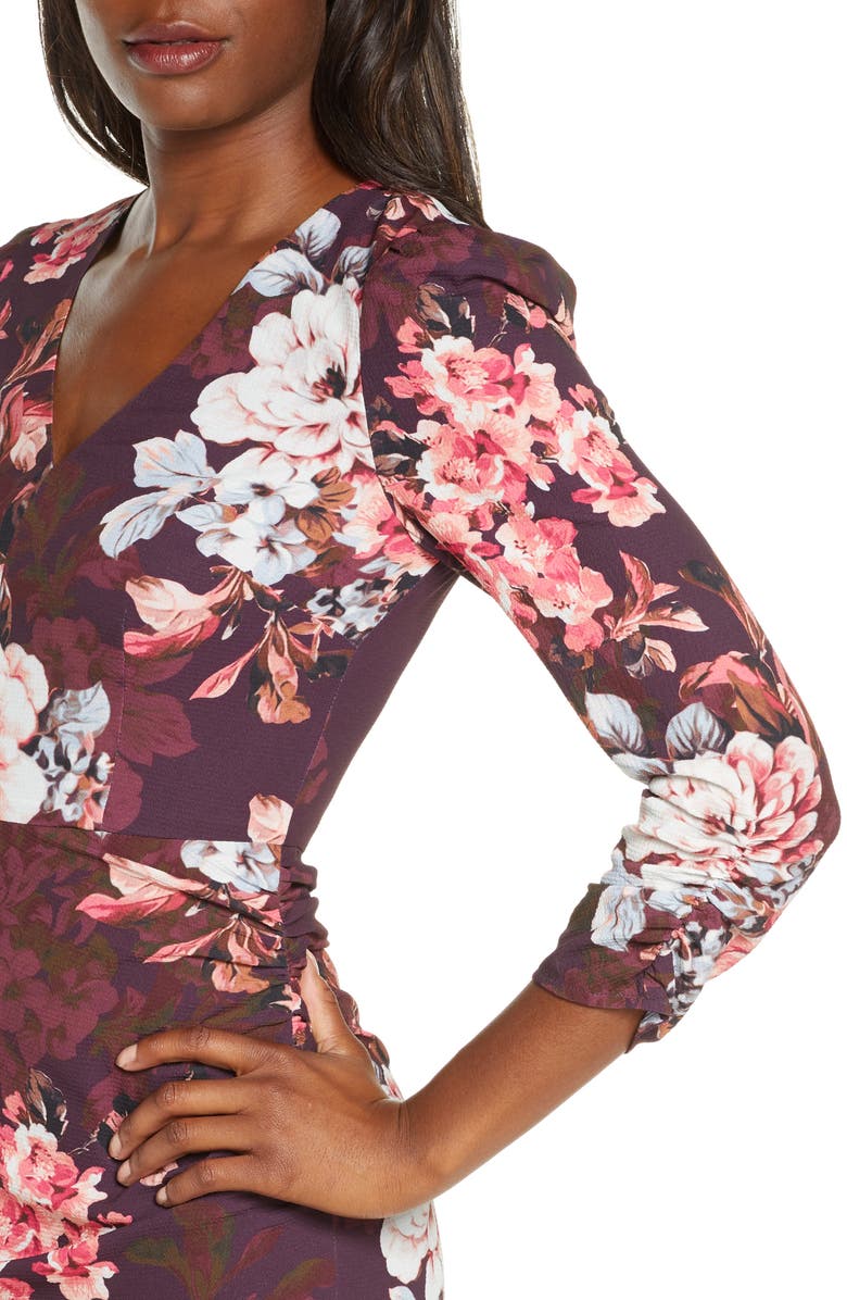 Eliza J Floral Long Sleeve Sheath Dress, Alternate, color, 