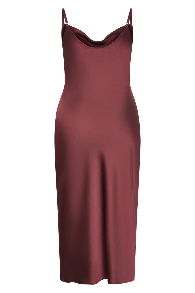 Satin Slipdress, Alternate, color, CHOCOLATE CHERRY