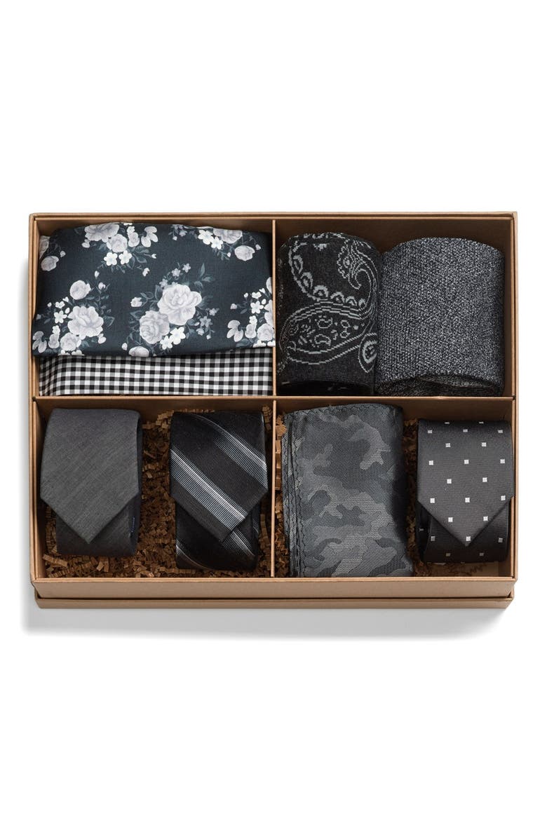 Large Style Box (Nordstrom Exclusive), Main, color, GREY/ BLACK