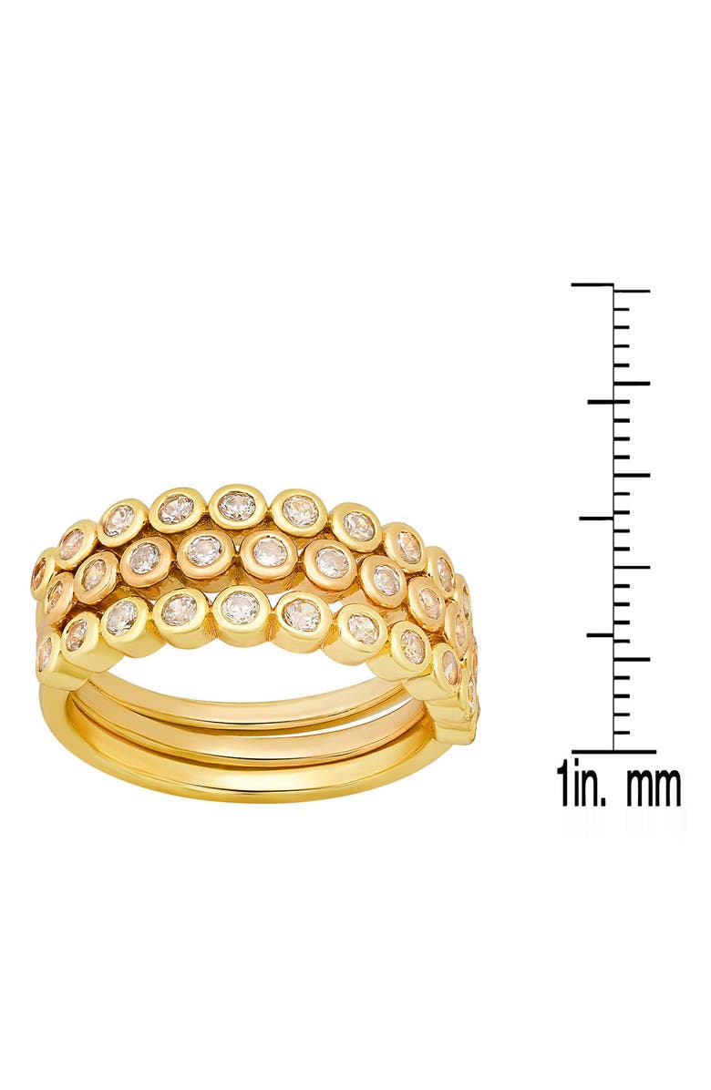 HMY JEWELRY Simulated Diamond Bezel Stacking Ring, Alternate, color, Gold