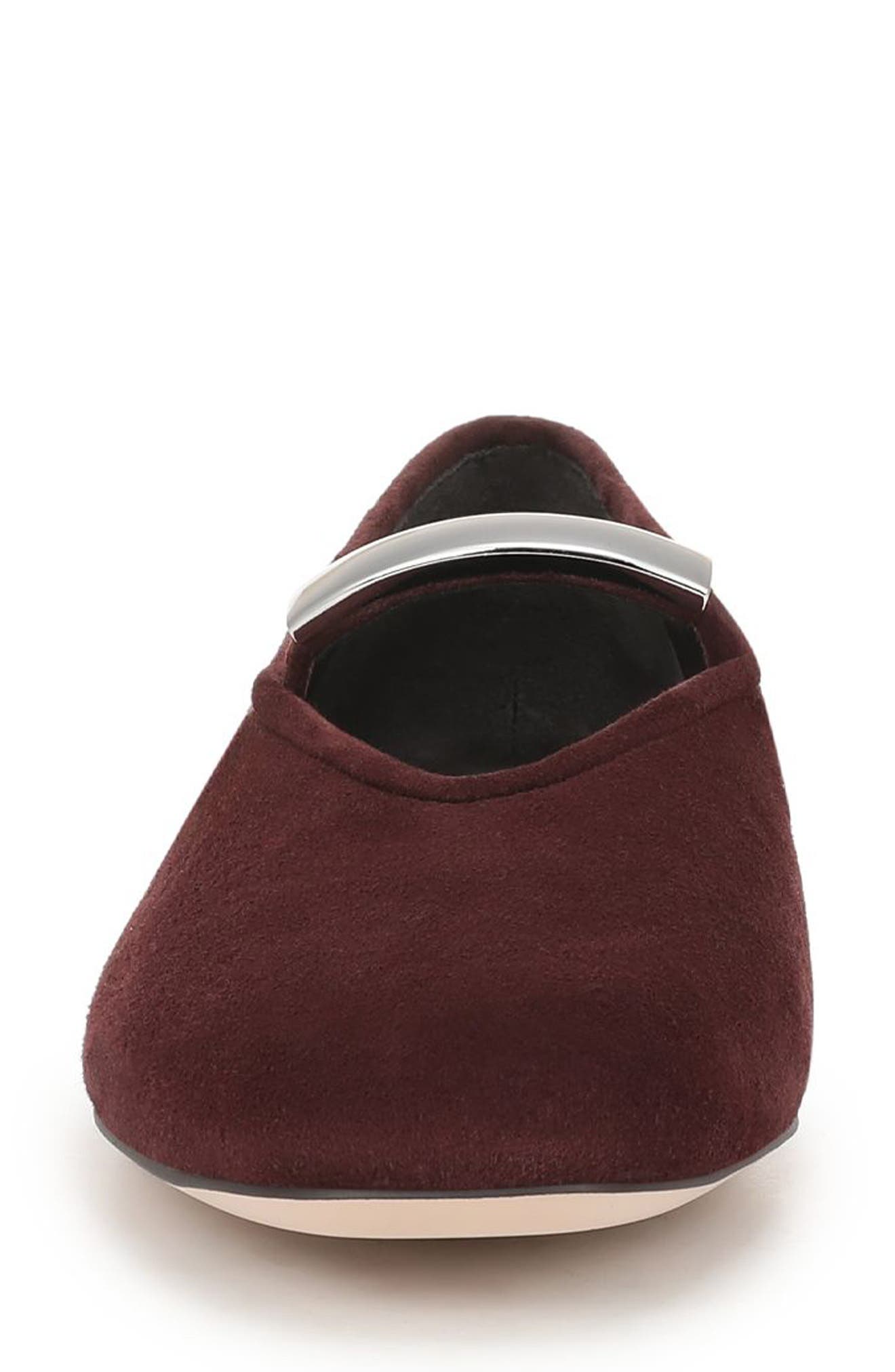 Maddie Mary Jane Ballet Flat, Alternate, color, WINE SUEDE