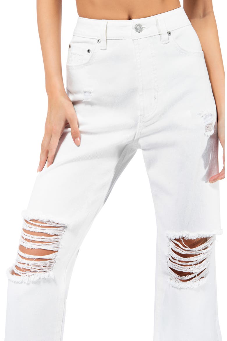 Oden Ripped High Waist Wide Leg Jeans, Alternate, color, BRIGHT WHITE