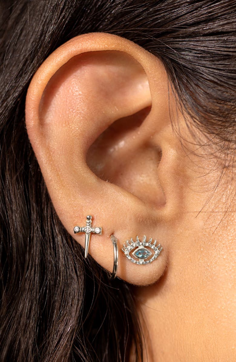 Awe Inspired Evil Eye Stud Earrings, Alternate, color, 