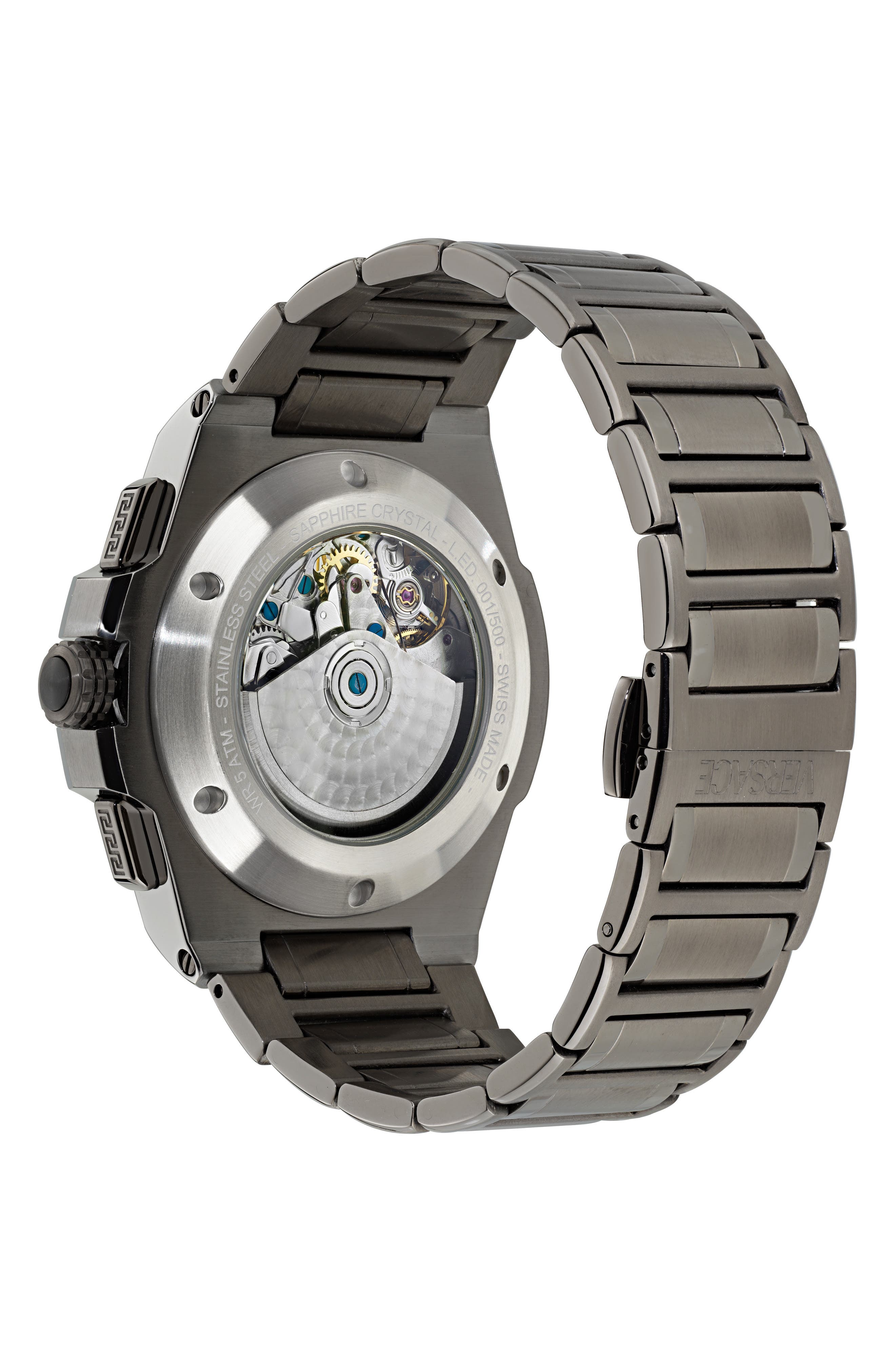 Greca Extreme Skeleton Dial Automatic Chronograph Bracelet Watch