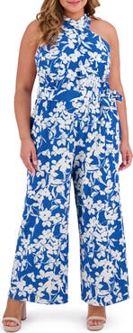 London Times Halter Neck Jumpsuit