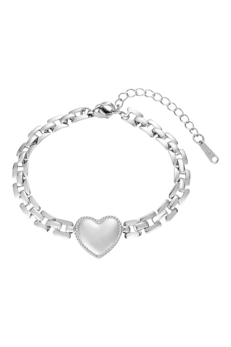Heart Pendant Bracelet, Main, color, SILVER