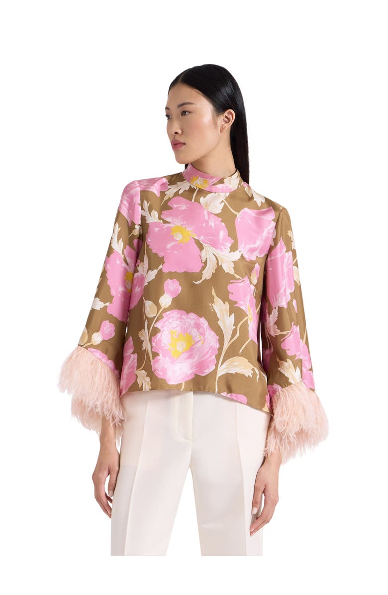 La DoubleJ Make An Exit Top With Feathers Sylph Khaki, Main, color, 