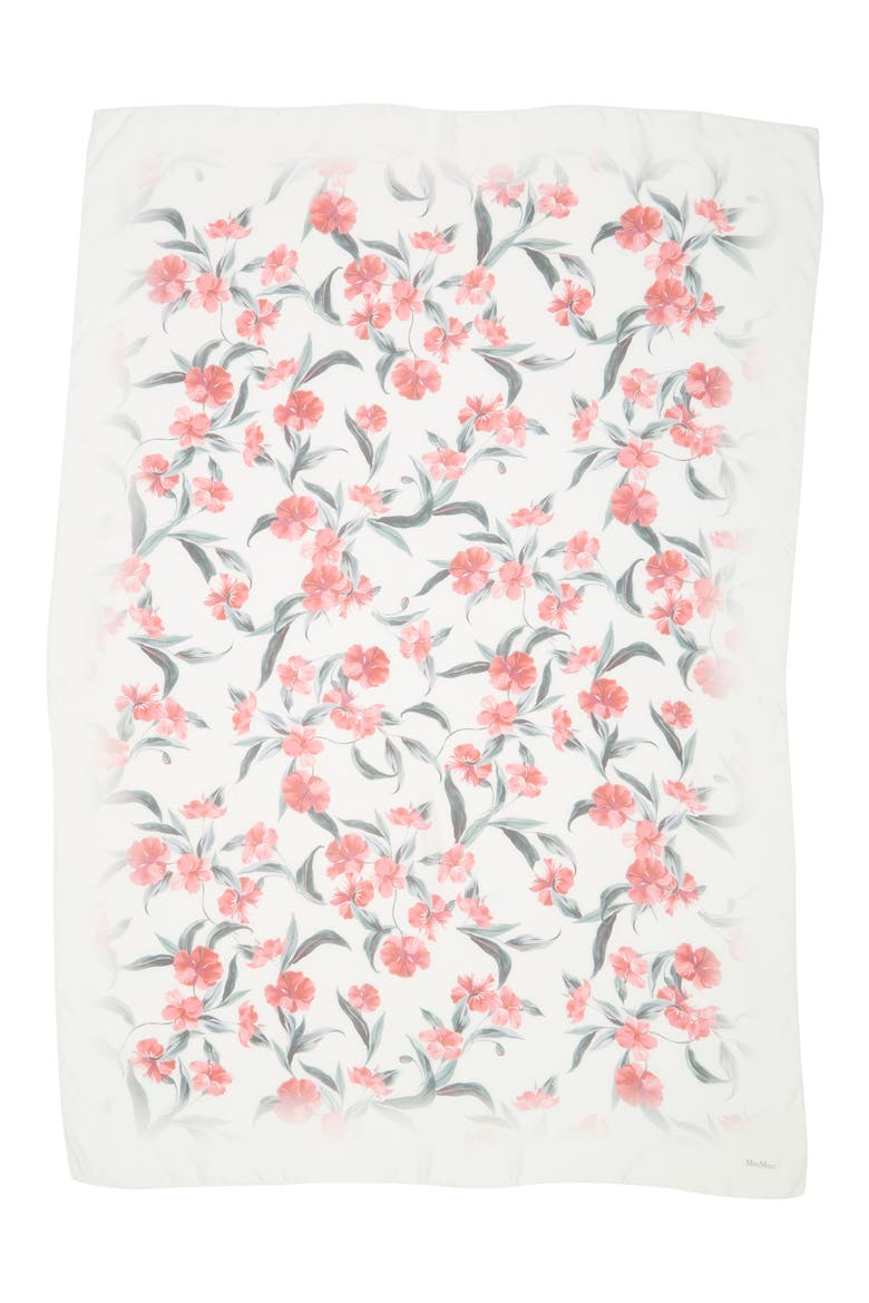 Dimma Floral Print Silk Scarf, Alternate, color, POWDER