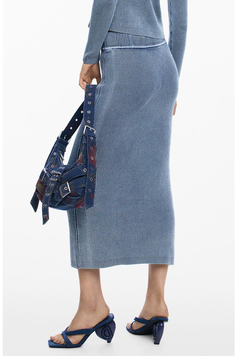 Rib Maxi Skirt, Alternate, color, NAVY