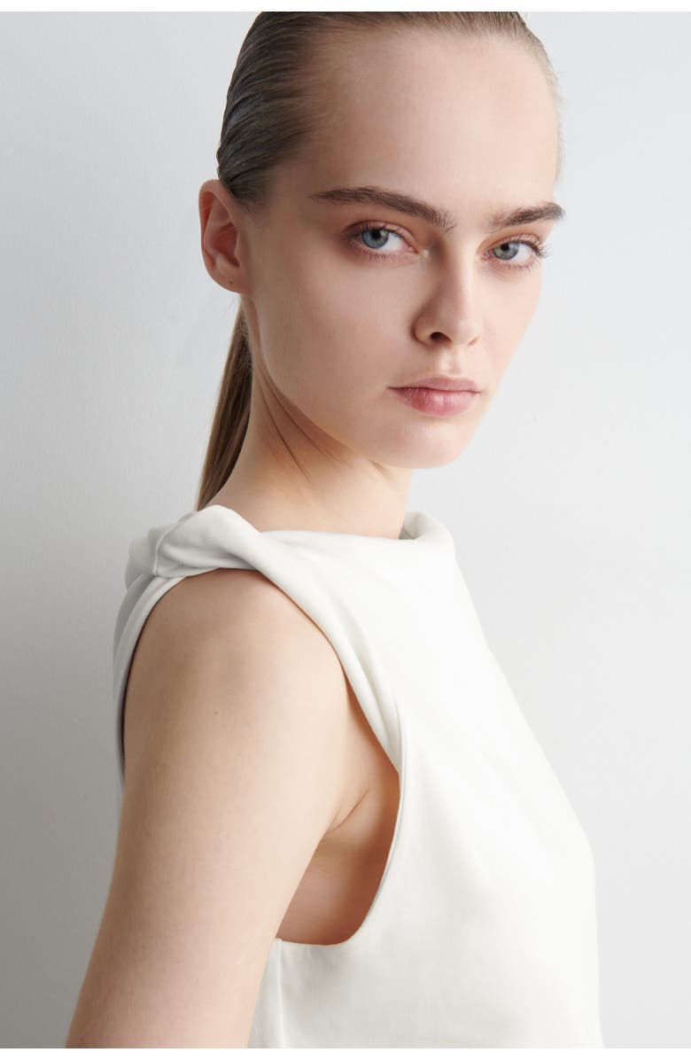 COS Twist-Detail Cotton Top, Alternate, color, White