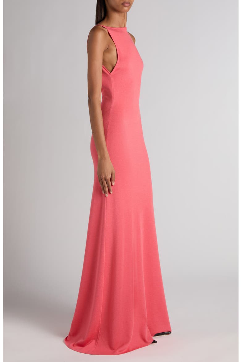 Slash Neck Open Back Cashmere & Silk Gown, Alternate, color, BRIGHT FUXIA