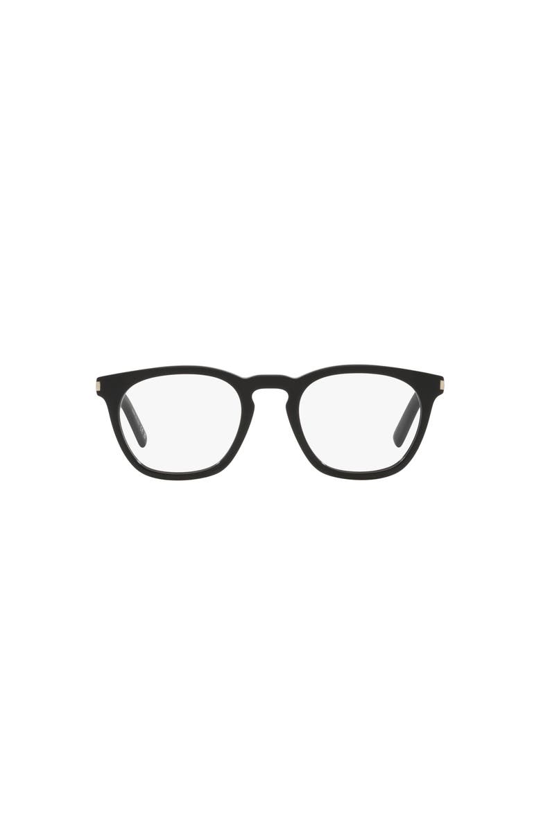 Saint Laurent 50mm Round optical glasses, Alternate, color, Black