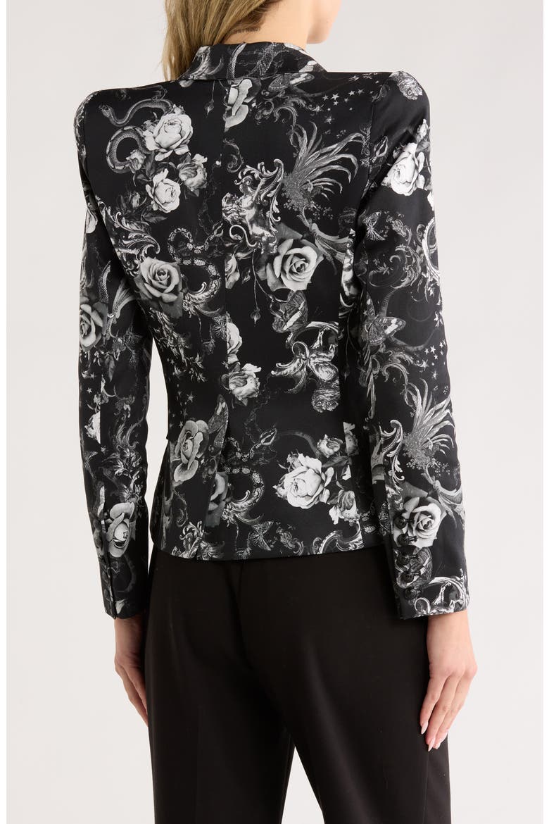 Kaisley Floral Cotton Blazer, Alternate, color, BLACK MULTI ZODIAC