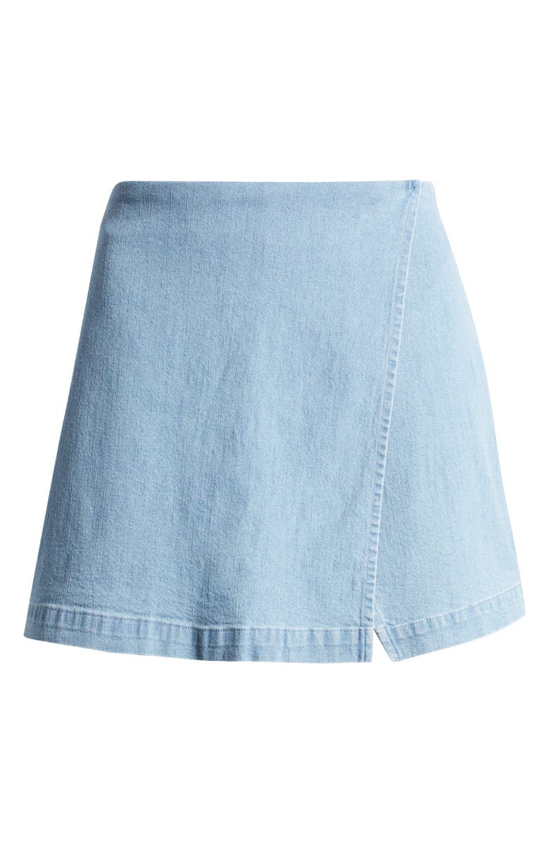 SOMETHING NEW Alex Denim Wrap Miniskort, Alternate, color, 