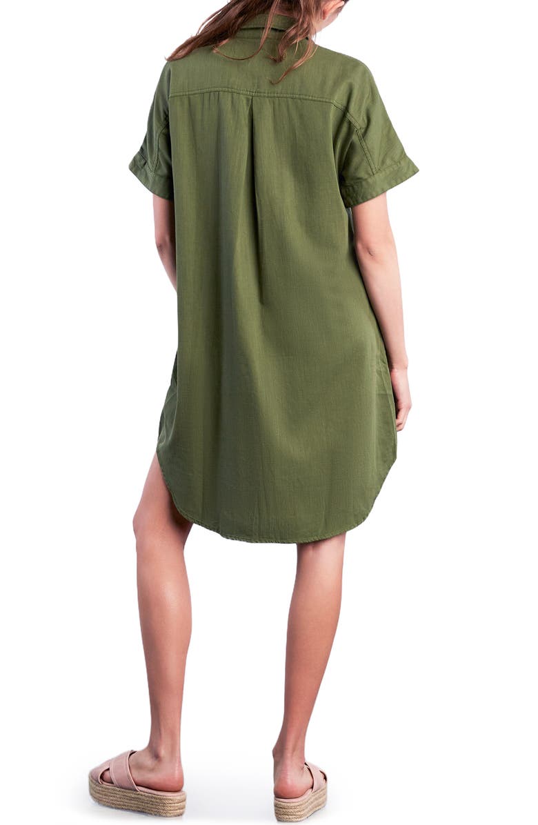 Wash Lab Denim Clean Denim Shirtdress, Alternate, color, Brushed Army