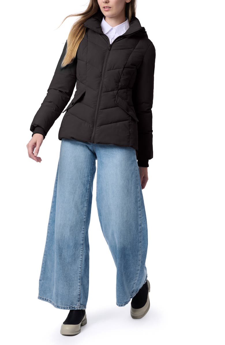 Bernardo Hooded Recycled Polyester Puffer Jacket, Alternate, color, 