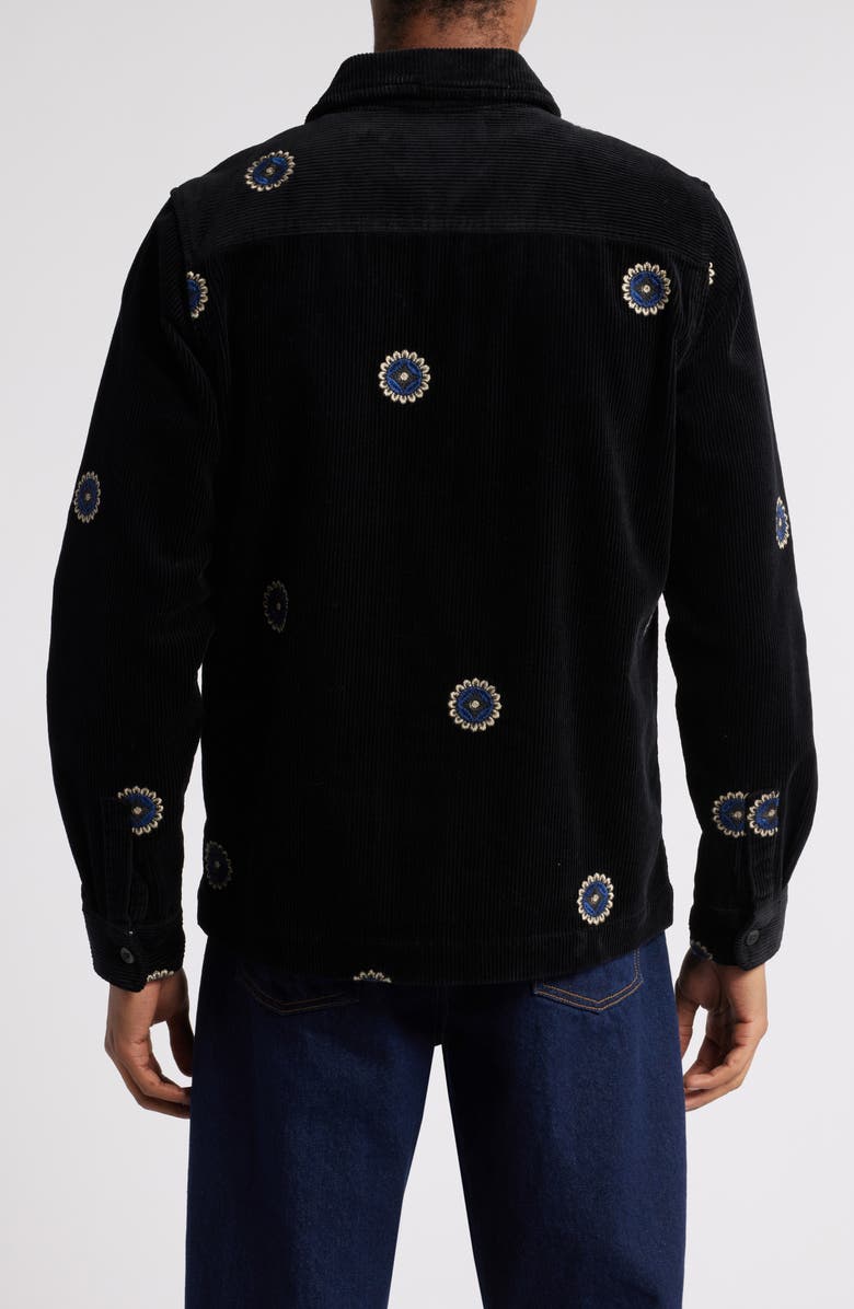 Les Deux Layton Floral Medallion Cotton Corduroy Button-Up Overshirt, Alternate, color, 