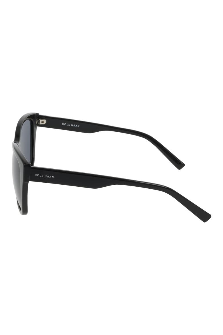57mm Modified Square Sunglasses, Alternate, color, BLACK