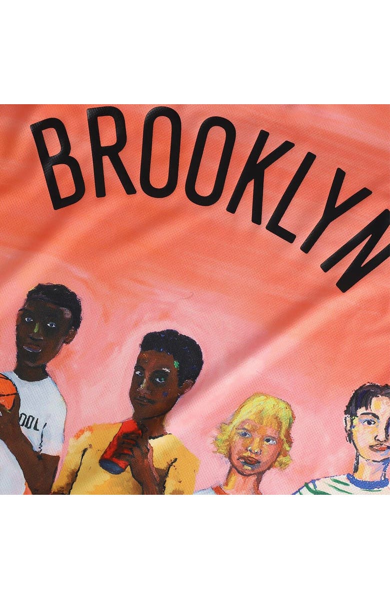NBA X KIDSUPER Unisex NBA & KidSuper Studios by Fanatics Coral Brooklyn Nets Hometown Jersey, Alternate, color, Coral