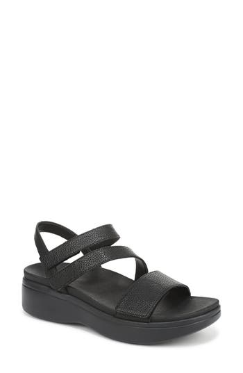 Vionic Sophia Strappy Platforn Wedge Sandal In Black