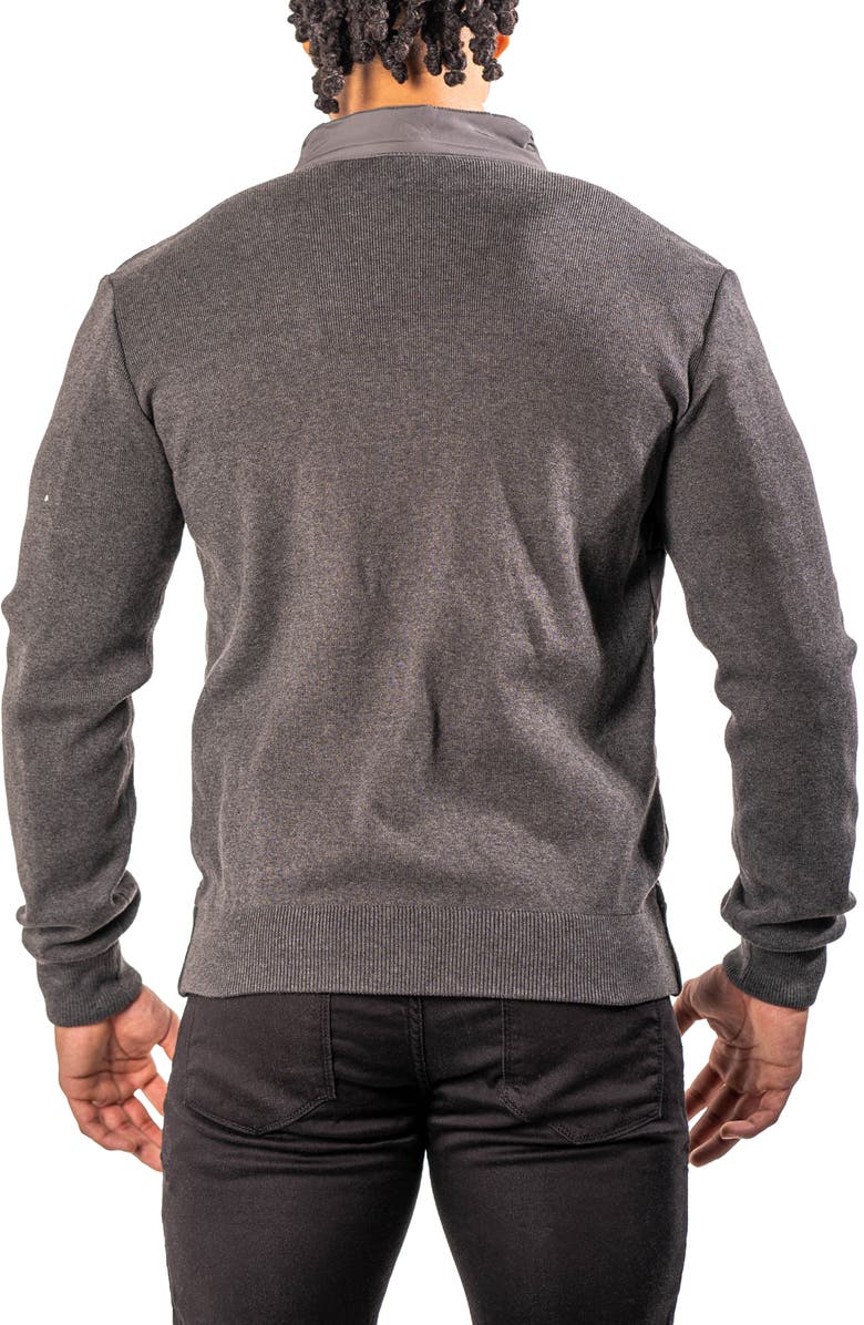 Maceoo Quilted & Knit Bomber Jacket, Alternate, color, Grey