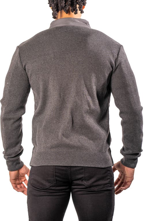 Maceoo Quilted & Knit Bomber Jacket In Grey