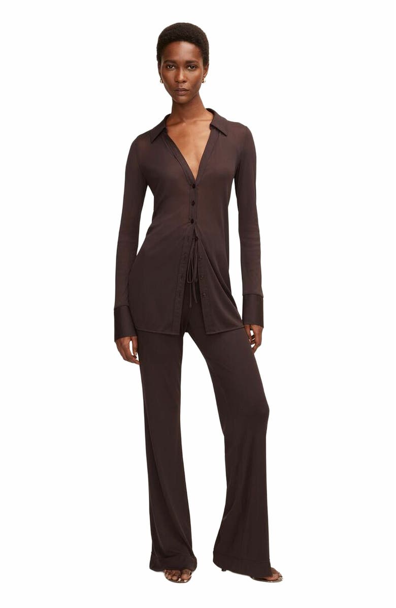 Rebecca Taylor Mesh Pull-On Pant, Main, color, Walnut