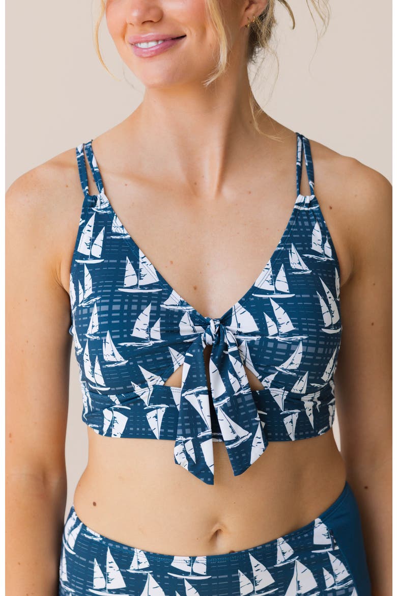 High Tide Bralette Swim Top, Main, color, Nautical