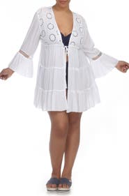 BOHO ME Tiered Tie Front Cover-Up Duster