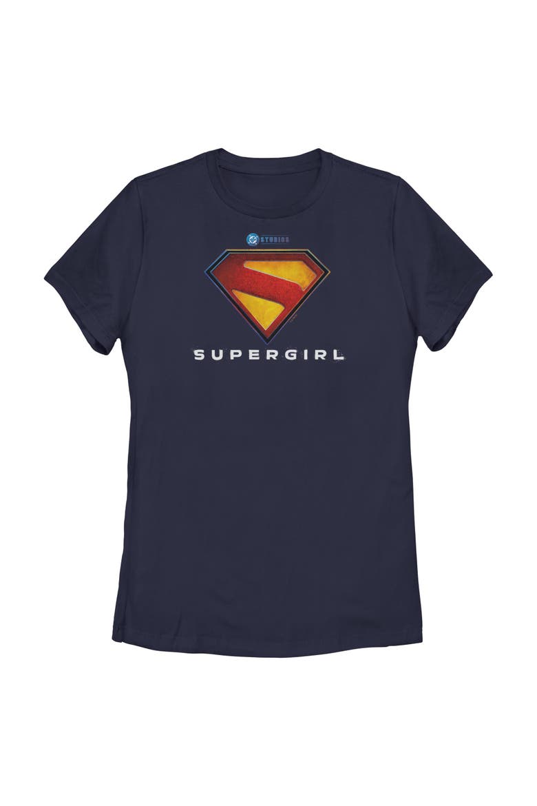 Women's Supergirl New Official Logo  Graphic T-Shirt, Main, color, Navy Blue