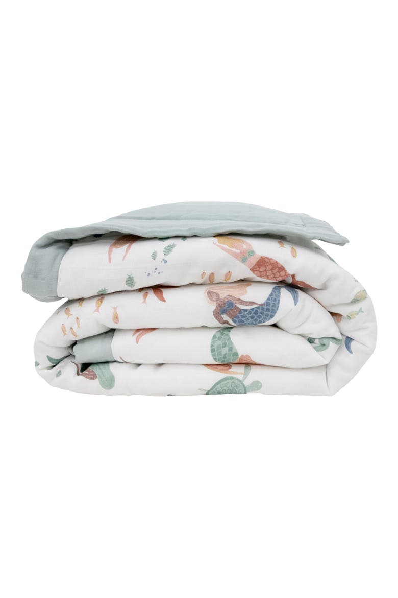 Cotton Muslin Toddler Comforter, Alternate, color, MERMAIDS