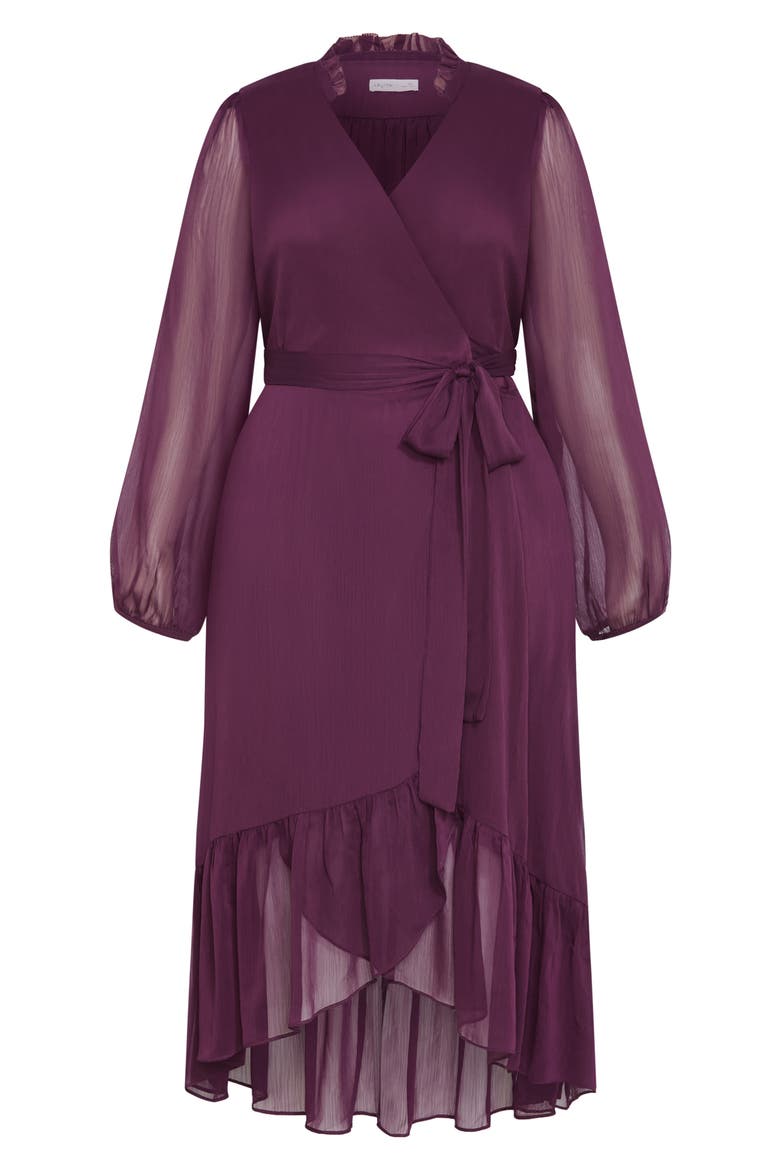 Instinct Long Sleeve Wrap Dress, Alternate, color, SPICED PLUM