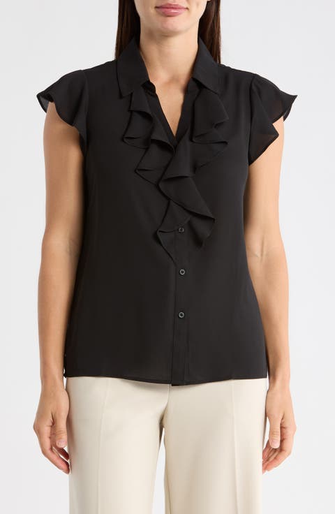Ruffle Cap Sleeve Top
